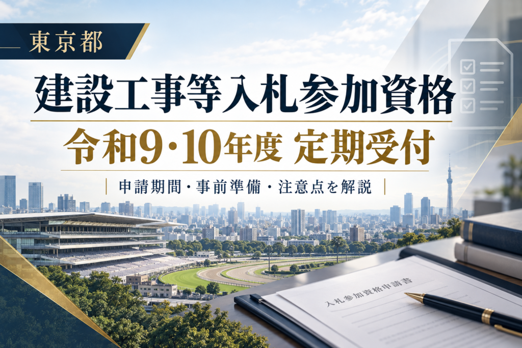 【東京都】令和9・10年度 建設工事等の入札参加資格｜定期受付期間と申請前の注意点